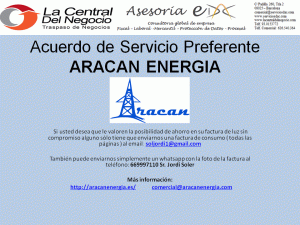 Acuerdo de Servicio Preferente ARACAN